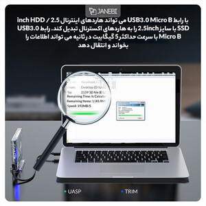 باکس هارد اینترنال به اکسترنال اوریکو با استند ORICO 2.5 inch Transparent USB3.0 Hard Enclosure Stand 2159U3