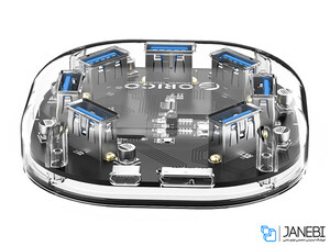 هاب یو اس بی 7 پورت اوریکو Orico 7 Port USB3.0 Transparent HUB H7U-U3