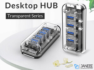 هاب یو اس بی 4 پورت اوریکو Orico 4 Port USB3.0 Transparent HUB F4U-U3