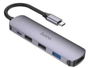 قیمت هاب تایپ سی 5 پورت هوکو Hoco Type-C hub “HB27” HDTV + USB3.0 + USB2.0*2 + PD