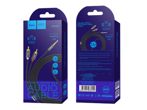 خرید کابل صدا هوکو با دو خروجی Hoco Cable dual RCA to 3.5mm UPA10 audio plated plugs