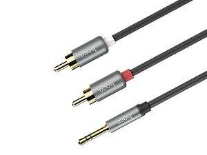 خرید کابل صدا هوکو با دو خروجی Hoco Cable dual RCA to 3.5mm UPA10 audio plated plugs