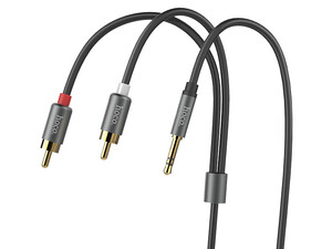 خرید کابل صدا هوکو با دو خروجی Hoco Cable dual RCA to 3.5mm UPA10 audio plated plugs