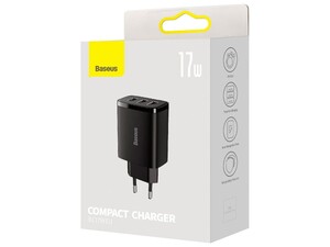 شارژر دیواری سه پورت یواس‌بی 17 وات بیسوس Baseus Compact Charger 3U 17W EU CCXJ020101