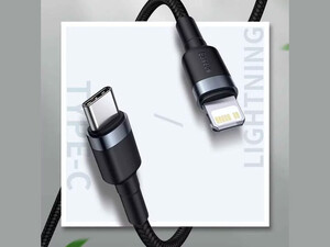 کابل شارژ سریع تایپ سی به لایتنینگ بیسوس Baseus Cafule Type-C to Lightning Cable 1M