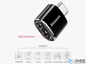 مبدل تایپ سی به یو اس بی بیسوس Baseus USB Female to Type-C Male Adapter