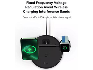 شارژر بی سیم مگنتی رومیزی آیفون 20 وات و پایه نگهدارنده موبایل 3 در 1 بیسوس Baseus Swan 3-in-1 Wireless Magnetic Charging Bracket 20W