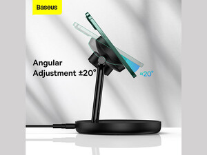 شارژر بی سیم مگنتی رومیزی آیفون 20 وات و پایه نگهدارنده موبایل 3 در 1 بیسوس Baseus Swan 3-in-1 Wireless Magnetic Charging Bracket 20W