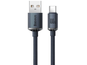 کابل سوپر فست شارژ یو اس بی به تایپ سی 100 وات 1.2 متری بیسوس Baseus Crystal Shine USB to USB-C Cable CAJY000401