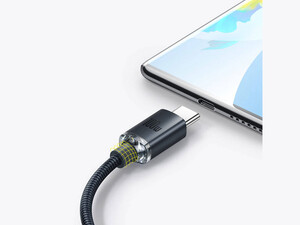 کابل سوپر فست شارژ یو اس بی به تایپ سی 100 وات 1.2 متری بیسوس Baseus Crystal Shine USB to USB-C Cable CAJY000401