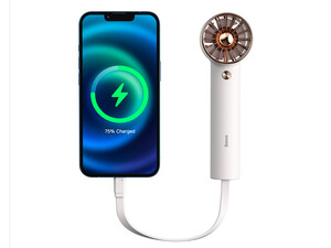 پنکه دستی و پاوربانک 4000 لایتنینگ بیسوس Baseus Handheld Fan With Power Bank Lightning Cable ACFX010003