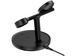 شارژر بی‌سیم مگنتی و پایه نگهدارنده موبایل 3 در 1 بیسوس Baseus Wireless Charger Holder Swan 20W WXTE000101