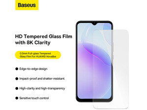 محافظ صفحه نمایش شیشه‌ای هوآوی نوا 8 اس‌ای بیسوس Baseus 0.3mm Full-glass Film SGBL024202