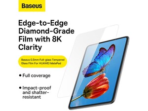 محافظ صفحه نمایش شیشه‌ای تمام صفحه هواوی میت‌پد 11 10.4 اینچ بیسوس Baseus 0.3mm Full-glass Tempered Glass Film SGBL022402