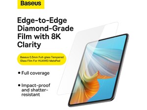 محافظ صفحه نمایش شیشه‌ای تمام صفحه هواوی میت‌پد 11 10.95 اینچ بیسوس Baseus 0.3mm Full-glass Tempered Glass Film SGBL022302