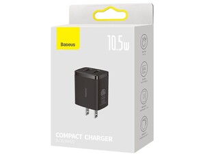 شارژر دیواری دو پورت یواس‌بی 10.5 وات بیسوس Baseus Compact Charger 2U CCXJ010001