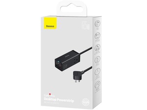 شارژر دیواری فست شارژ 65 وات با کابل تایپ‌سی 100 واتی یک متری بیسوس Baseus GaN3 Pro Powerstrip 2AC+2U+2C US PSZM000102