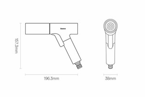 نازل و شلنگ کارواش 7.5 متری بیسوسBASEUS CPGF000001 Car Wash Spray Gun Nozzle GF5 750cm