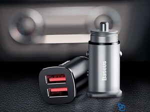 شارژر فندکی سریع دو پورت بیسوس Baseus BS-C15Q Dual QC3.0 30W Car Charger