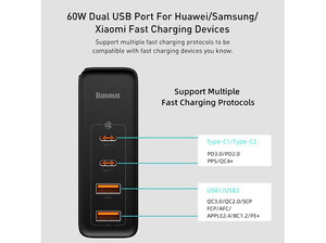 شارژر دیواری سریع بیسوس Baseus CCGAN100US GaN2 Pro Quick Powerbank Charger