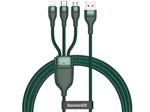 کابل شارژ سریع سه سر بیسوس Baseus Flash Series 3 in 1 Fast Cable 1.2m