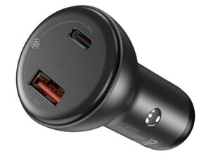 شارژر فندکی سریع دو پورت با کابل شارژ بیسوس Baseus Digital Display PPS Quick Car Charger