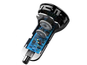 شارژر فندکی سریع دو پورت با کابل شارژ بیسوس Baseus Digital Display PPS Quick Car Charger