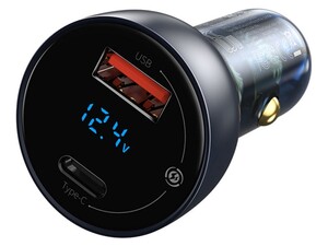 شارژر فندکی سریع دو پورت بیسوس Baseus Particular Digital Display Quick Car Charger