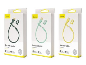 کابل شارژ و انتقال داده تایپ سی 22 سانتی متری بیسوس مدل دستبند Baseus Bracelet Cable USB for Type-C 22cm