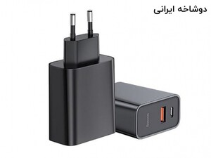 آداپتور سریع دو پورت 30 وات بیسوس Baseus Speed PPS BS-EU905/BS-CH905 Quick Charger USB+Type-C