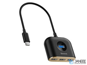 هاب آداپتور تایپ سی بیسوس Baseus Square round 4 in 1 USB HUB Adapter