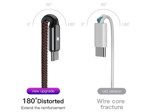 کابل تایپ سی هوشمند بیسوس Baseus X-shaped Light Type-C Cable 1m