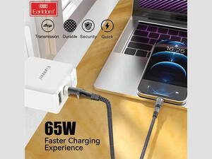 بهترین کابل شارژ تایپ سی ارلدام 65W Earldom EC-150 PD Charging Cable