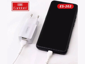 شارژ دیواری دو پورت همراه با کابل میکرو یو اس بی ارلدام EARLDOM 2port charger micro cable model ES-202