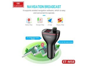 شارژر فندکی با قابلیت پخش موسیقی و تماس ارلدام Earldom Bluetooth Car Charger ET-M58