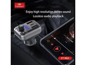 شارژر فندکی با قابلیت پخش موسیقی و تماس ارلدام Earldom Bluetooth Car Charger ET-M63