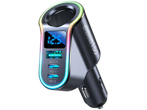 قیمت شارژر فندکی یک یو اس بی، دو تایپ سی و یک سوکت فندکی جویرومJoyroom JR-CL21 150W 4-in-1 fast Car Charger