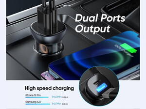 شارژر فندکی با 2 پورت تایپ‌سی و یواس‌بی جویروم JOYROOM Fast Charging Car Charger Adapter C-A42