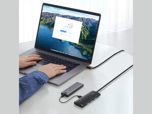 هاب یو اس بی چهار پورت با کابل یک متری بیسوس Baseus WKQX030101 Baseus Lite Series 4-Port USB-A HUB Adapter