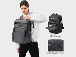 کوبه پشتی چرمی ضد آب یو اس بی دار بنج Bange BG-2602 Men Impaled Leather Waterproof Backpack with USB Port