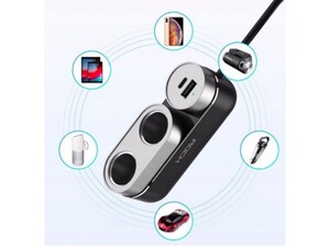 شارژر فندکی سریع دو پورت راک Rock 2in1 Car Cigarette Lighter Socket