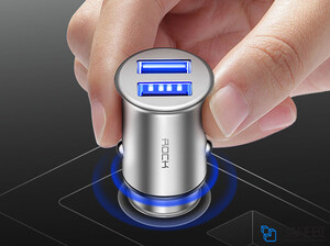 شارژر فندکی مینی راک Rock Metal Mini Car Charger