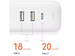 فروش چند راهی 3سوکت  و 2 یو اس بی و 1 تایپ سی شیائومی  Xiaomi XMCXB05QMN Power Strip 1Type C 2USB 3 Power Socket