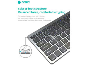 قیمت کیبورد بی سیم سه حالته کوتتسی Coteetci Three-mode wireless keyboard 84007