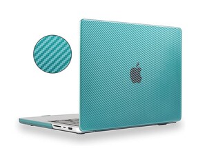 کاور محافظ مک بوک پرو 14 اینچ 2021 طرح فیبر کربن گرین Green Carbon Fiber Grain Ultra-Slim Hard Shell MacBook Pro 14" 2021 Case