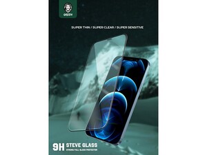 محافظ صفحه نمایش شیشه ای آیفون 12 و 12 پرو گرین Green iPhone 12/12 Pro 9H Steve Glass Strong Full Screen Protector