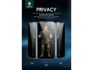 محافظ صفحه نمایش شیشه ای حریم شخصی آیفون گرین Green iPhone 12 Pro Max Privacy Pro Anti-Peeping Full Curved Glass