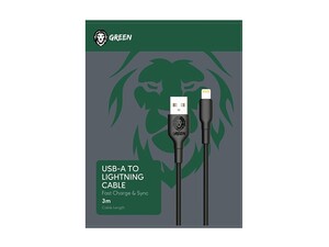 کابل شارژ و انتقال داده لایتنینگ گرین Green USB to Lightning Cable 3m