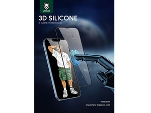 محافظ صفحه نمایش شیشه‎ای سه بعدی آیفون 12 و آیفون 12 پرو گرین Green 3D Silicone HD Glass Screen Protector for iPhone 12 / 12 Pro  6.1" GNI12613HDSICL