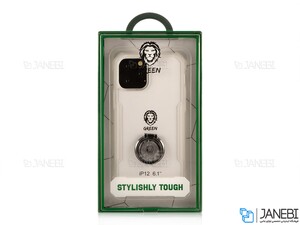 قاب محافظ حلقه دار آیفون 12 و 12 پرو گرین Green Stylishly Tough iphone 12/12 Pro Shockproof Finger Ring Case